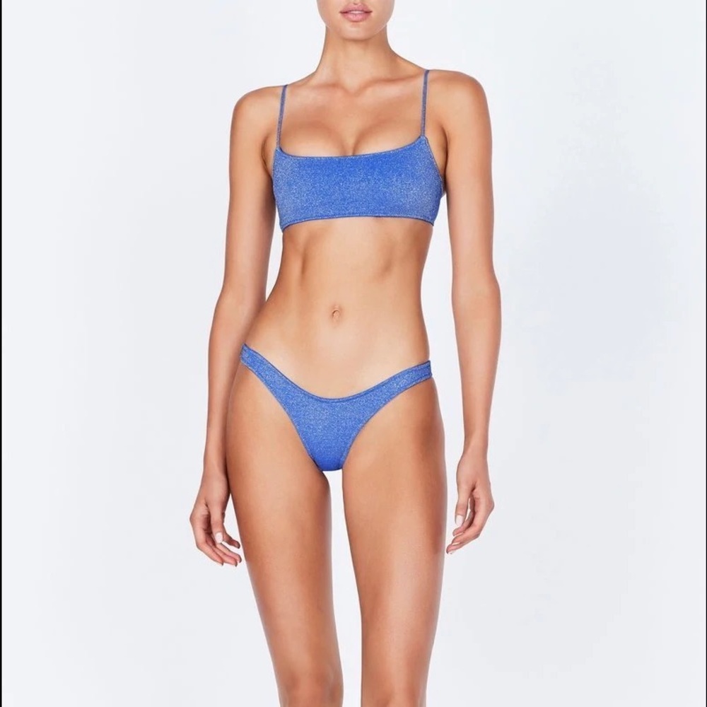 Blue Sparkly Triangl Bikini